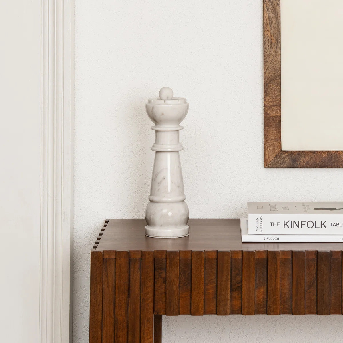Dawn 12.25" White Marble Queen, 100% Marble Decorative Object in White, Modern Decor for Tabletop... | Wayfair North America