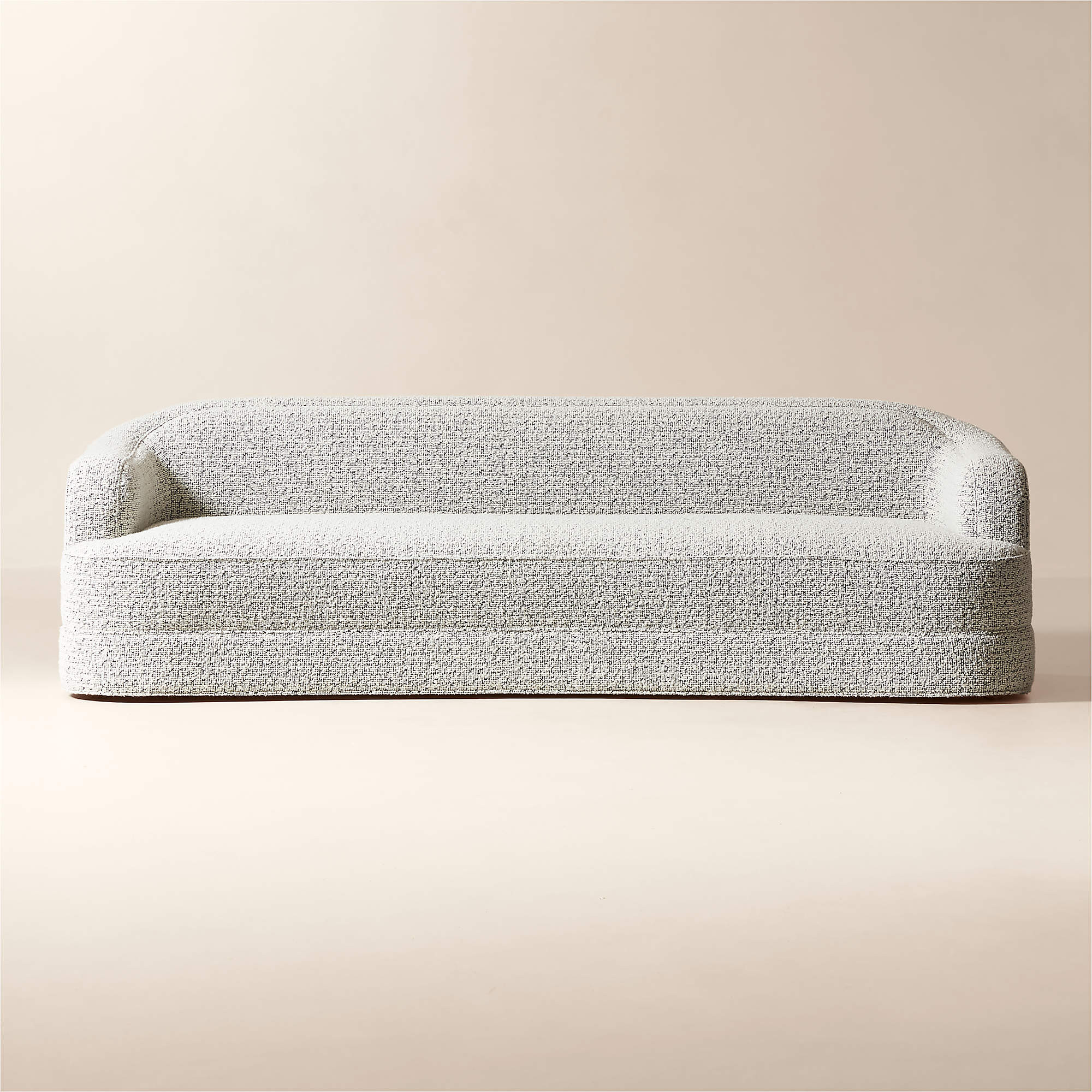 Mylene 97" Black and White Boucle Curved Sofa by goop + Reviews | CB2 | CB2