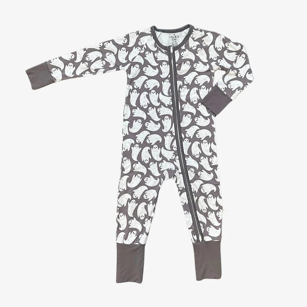 Zippered Romper in Ghosts | Ollie's Day