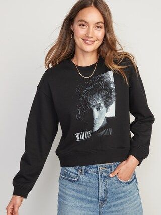 Oversized Licensed Rock Star Cropped Sweatshirt for Women | Old Navy (US)