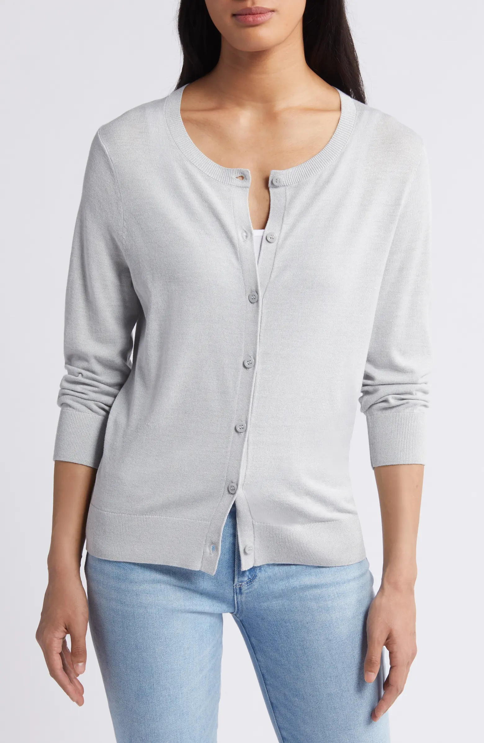 Caslon® Crewneck Cardigan | Nordstrom | Nordstrom