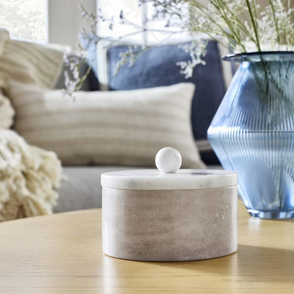 Round Marble Decorative Box - Threshold™ designed with Studio McGee | Target