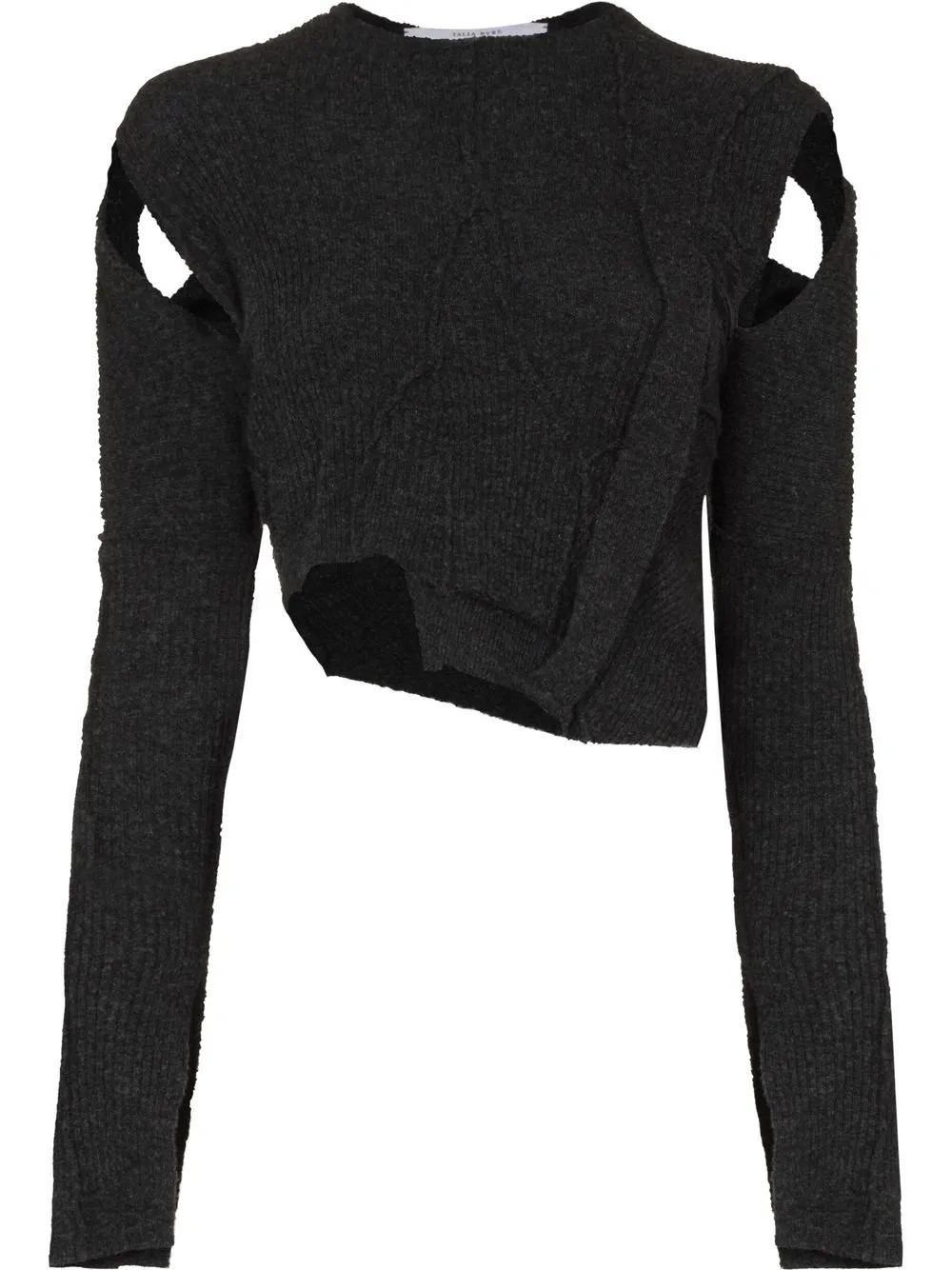 Ribbon asymmetric cropped knitted top | Farfetch Global