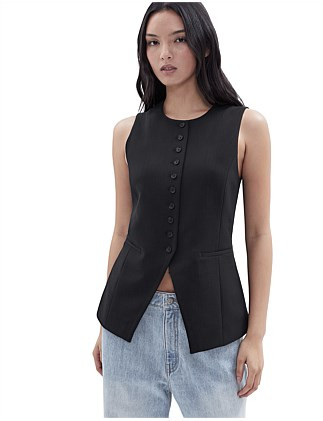 Unison Button Detail Vest | David Jones | David Jones (Australia & New Zealand)