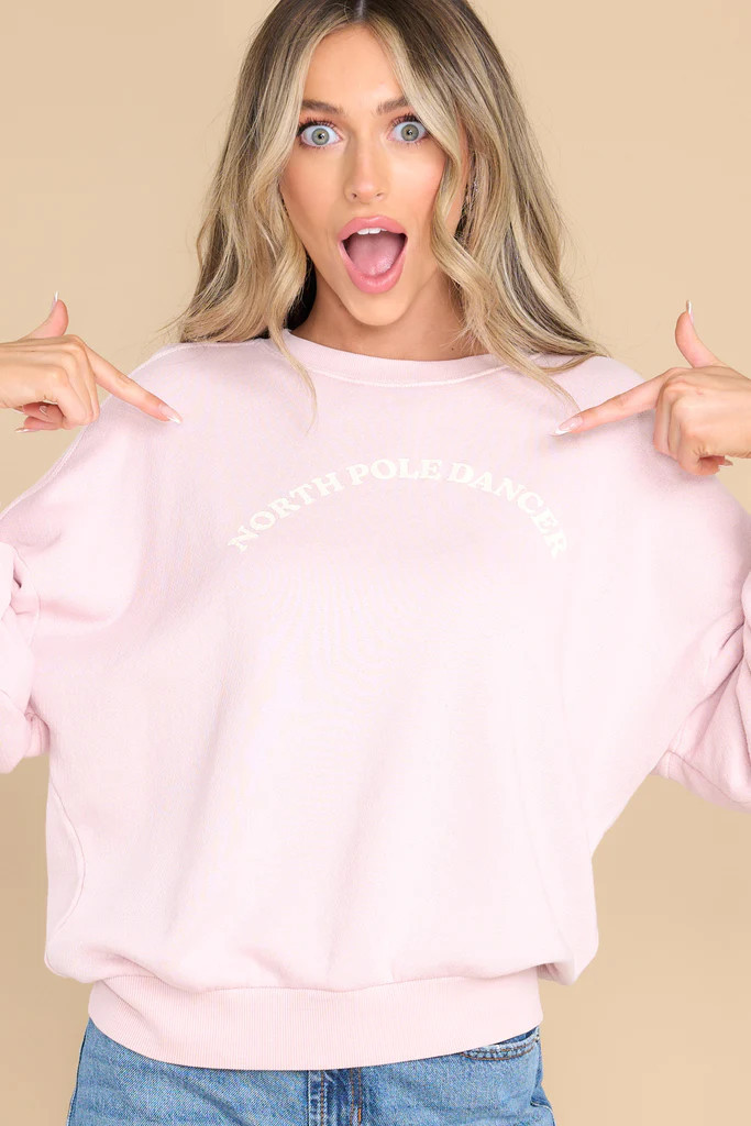 North Pole Dancer Blush Sweatshirt | Red Dress 