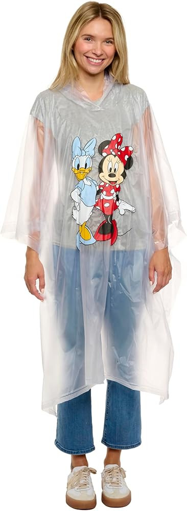 Disney Minnie Mouse Mickey Mouse Pluto Daisy Duck Rain Poncho Hoodie Unisex Adult | Amazon (US)