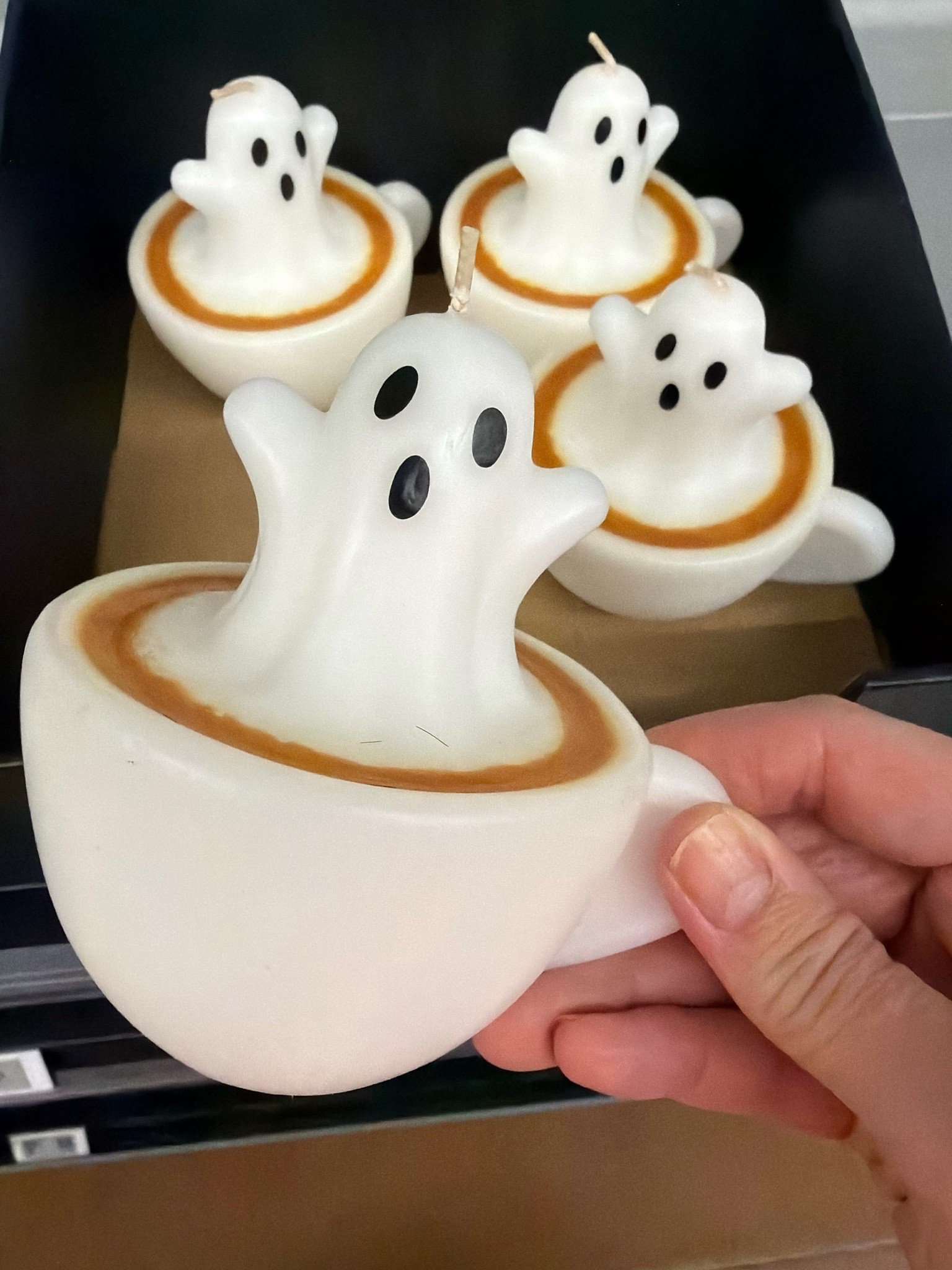 👻☕️ Okay but GHOSTS IN COFFEE CUPS?! These little ghost candles might be the most fun Halloween find!! The tiny ghosts popping out of their mugs are just too good. 🤍🎃

Perfect for a coffee bar, kitchen counter, Halloween shelf, or an easy little spooky-season gift! 👻✨

#LTKHalloween #HalloweenDecor #GhostDecor #SpookySeason #HalloweenFinds #FallDecor #LTKHome #LTKFamily

#LTKSeasonal #LTKHome