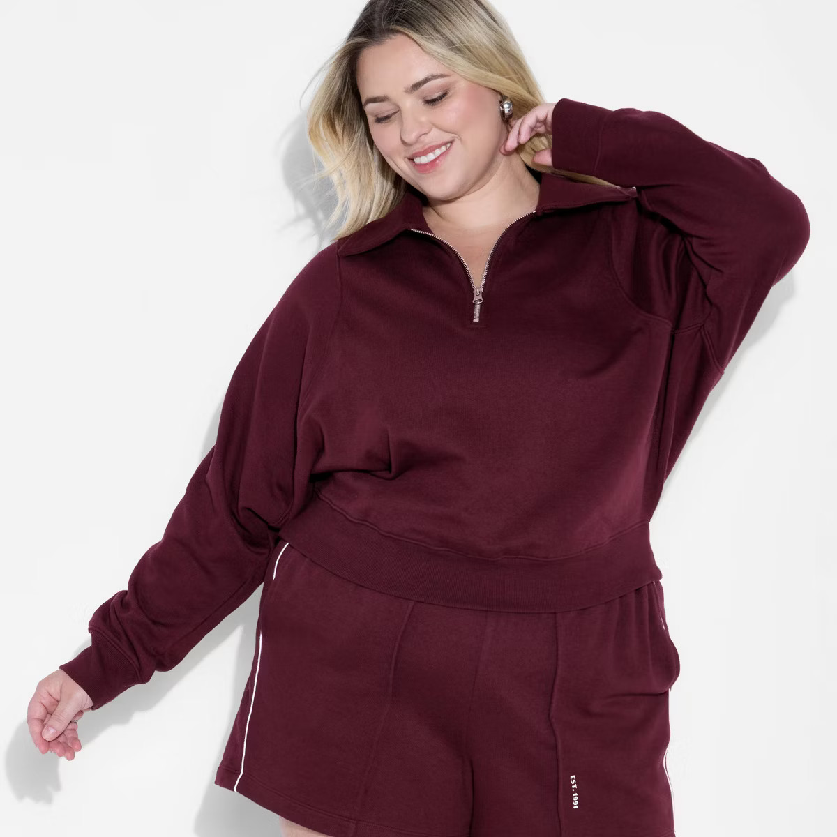 Women's Terry Mid-Rise Pull-On Shorts - Wild Fable™ Burgundy 3X | Target