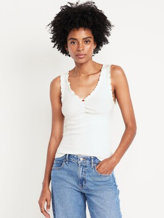 Cinched Rib-Knit Tank Top | Old Navy (US)