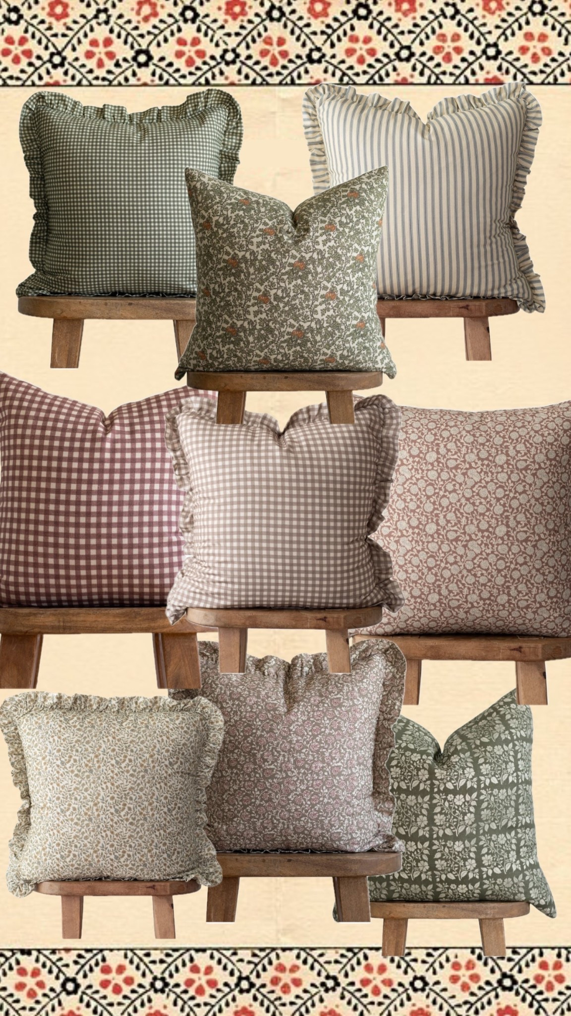 Cozy cottage farmhouse pillows