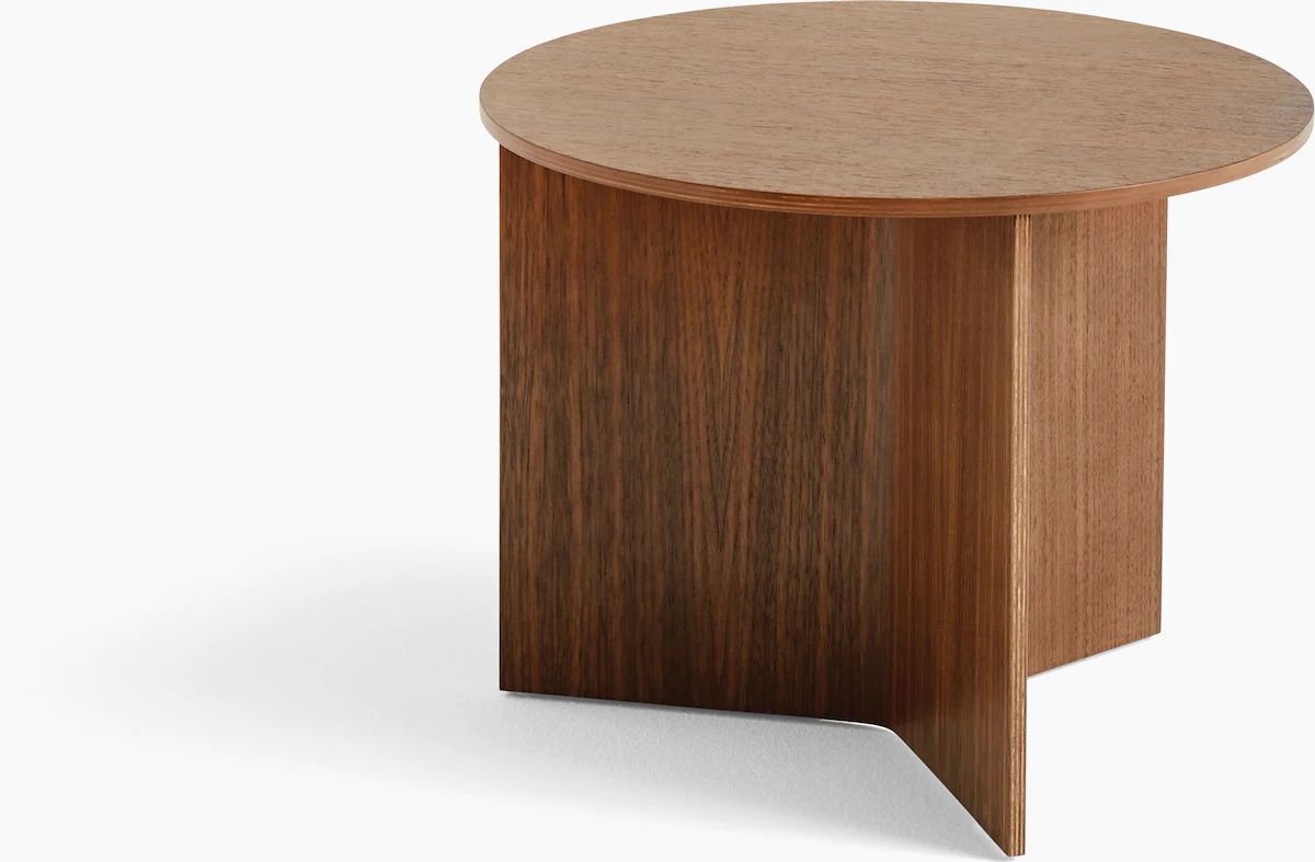 Wood Slit Side Table, Small Round | Design Within Reach