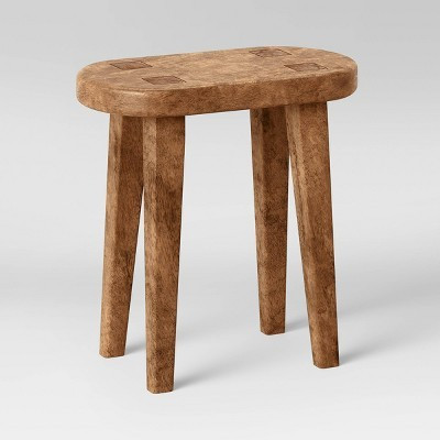 Woodland Tall Carved Wood Side Table Brown - Threshold™ | Target
