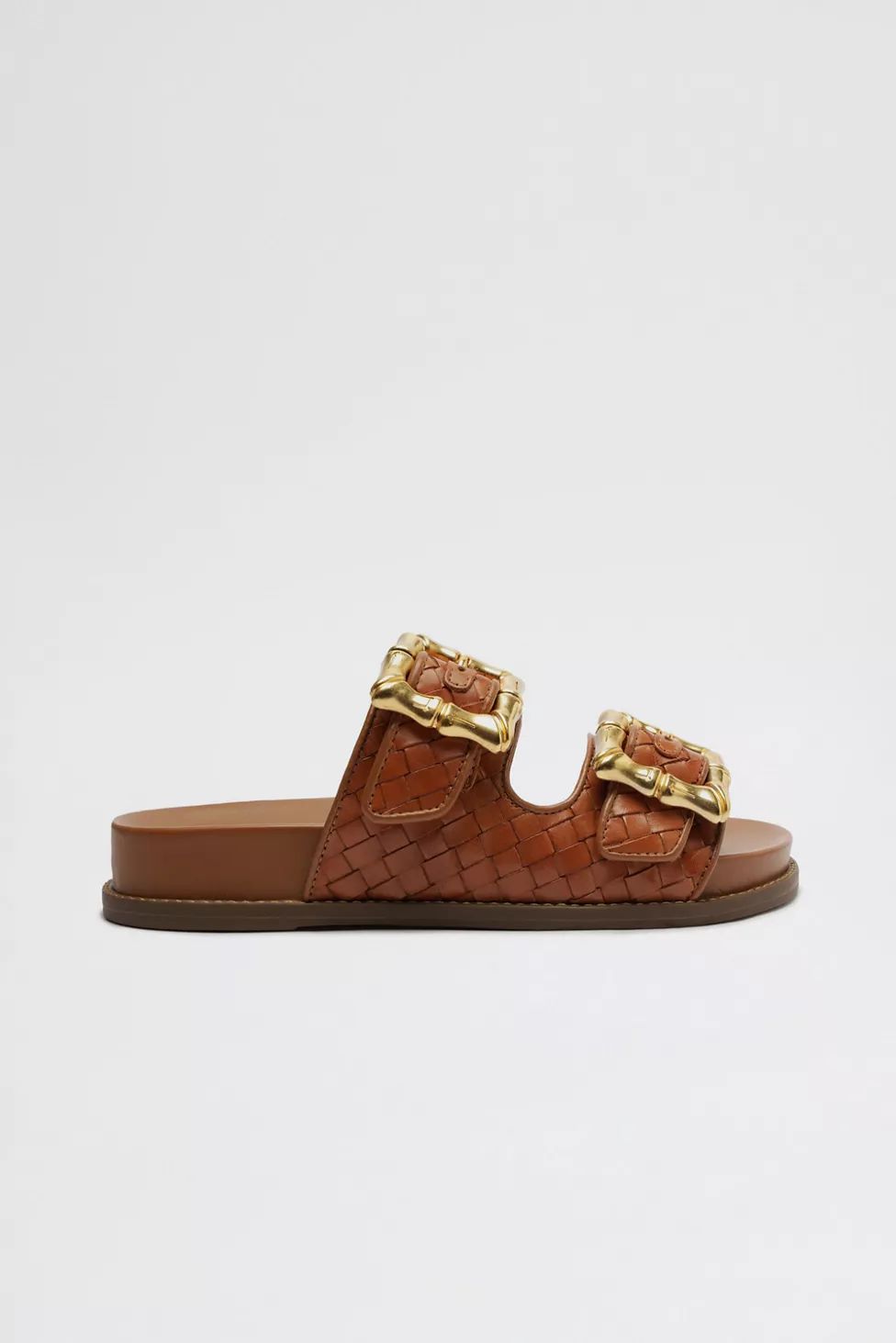 Schutz Enola Woven Leather Buckle Slide | Urban Outfitters (US and RoW)