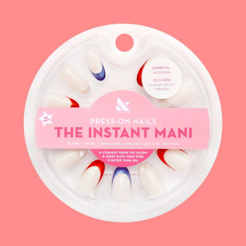 Parade Velvet French - Press-On | Medium | Oval | Olive & June