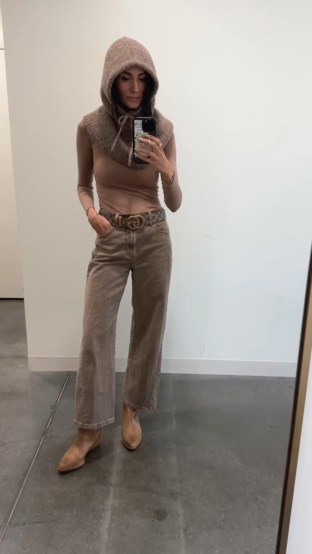 I’m sold on this trending winter accessory, but what will Soren think?? Check the next video for his response. 

Jeans are new from @pistoladenim and my hood is from @zara. Will link them in LTK