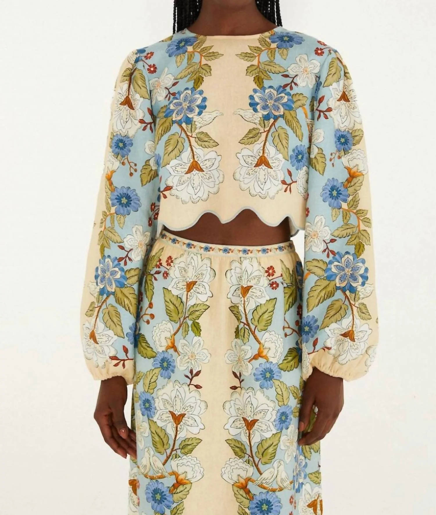 Scarf Blouse In Green Garden | Shop Simon