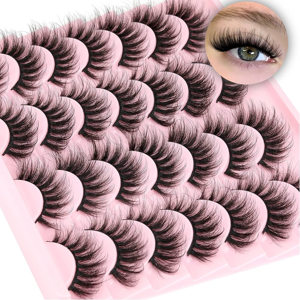 Natural False Eyelashes Wispy Mink Lashes 16mm Cat Eye Lashes Natural Look Eye lash Like Extensio... | Amazon (US)