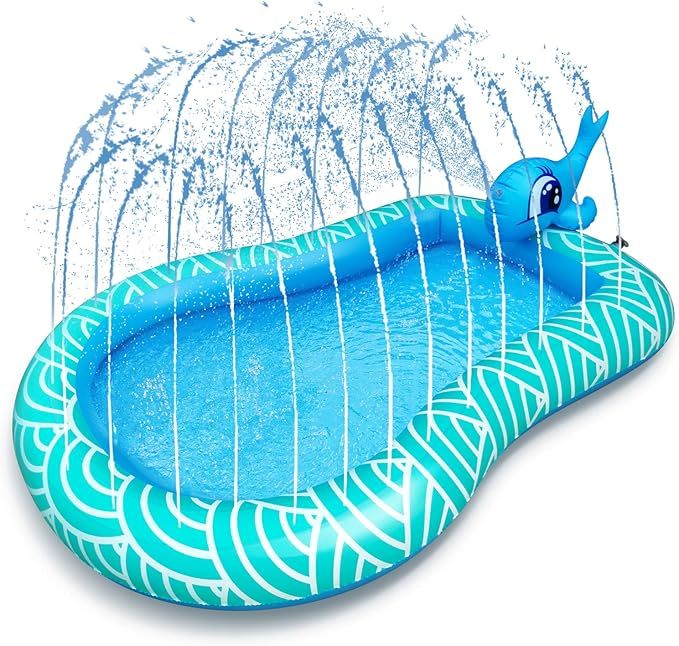 Neteast Splash Pad Inflatable Sprinkler Kiddie Pool for Adult Kids Baby and Toddlers Outdoor Wate... | Amazon (US)