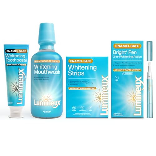 Lumineux Ultimate Whitening Kit Bundle - Contains Toothpaste, Mouthwash, Strips and Whitening Pen - Enamel Safe and Clinically Proven to Whiten Without The Sensitivity - Removes Coffee and Tea Stains | Amazon (US)