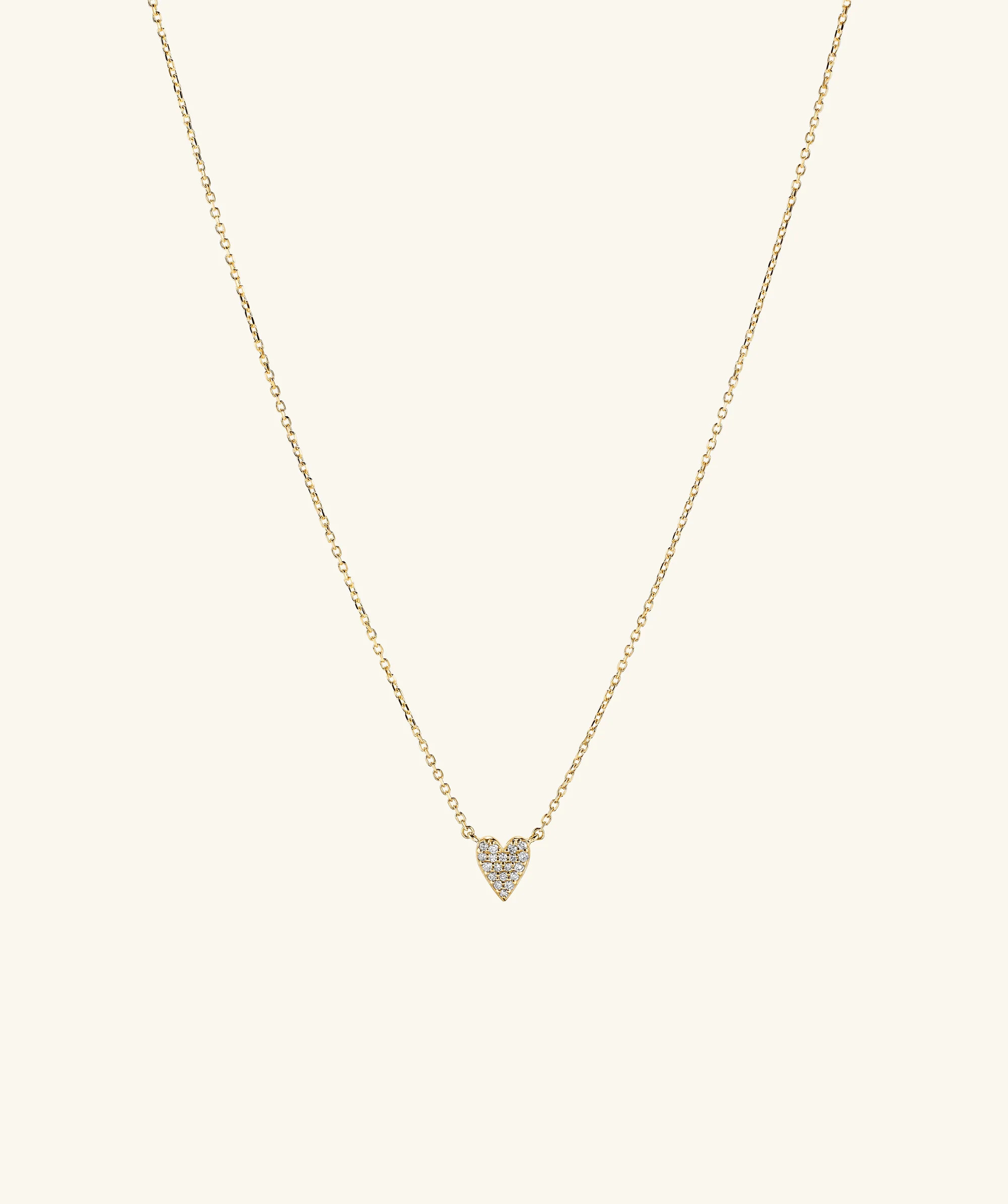 Mini Heart Pavé Diamond Necklace | Mejuri Fine Crew