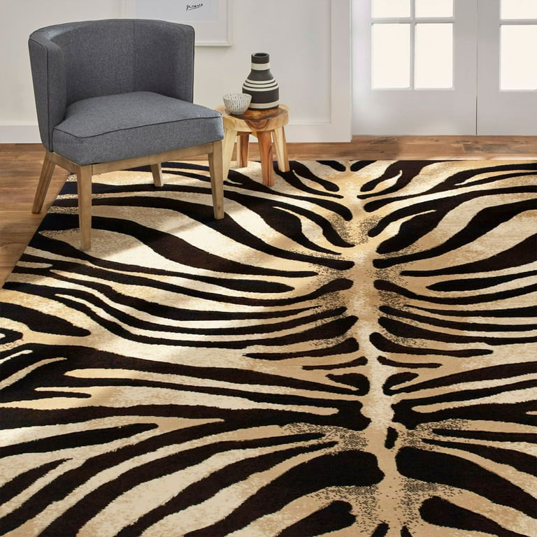 Home Dynamix Tribeca Fawn Contemporary Abstract Area Rug, Black/Ivory, 5' 2" x 7' 2" Rectangle | Walmart (US)