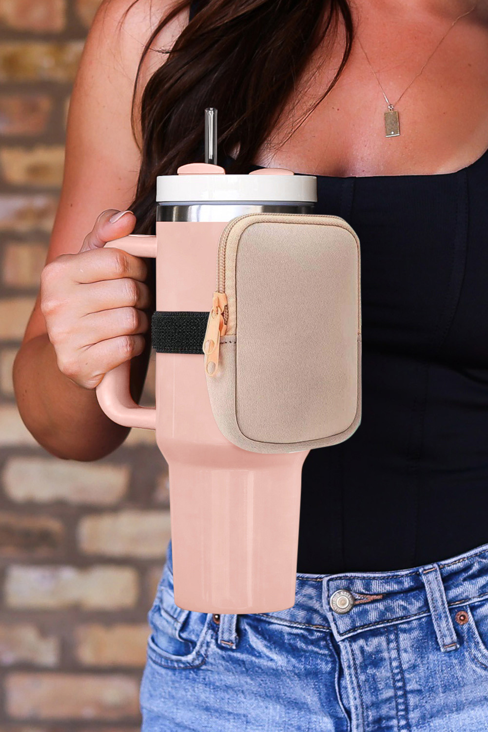 Pink 304 Stainless Steel Double Insulated Straw Tumbler Mug with Bag | Shewin