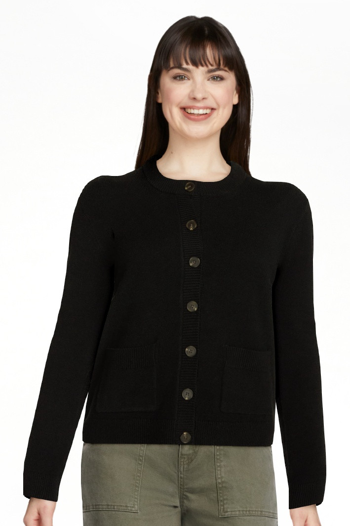 Scenario Women's Crewneck Cardigan with Patch Pockets, Lightweight, Sizes XS-XXXL | Walmart (US)