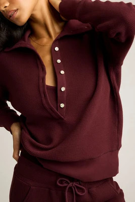 Waffle Knit Pullover in Garnet XXL / Garnet / Single | Negative Underwear