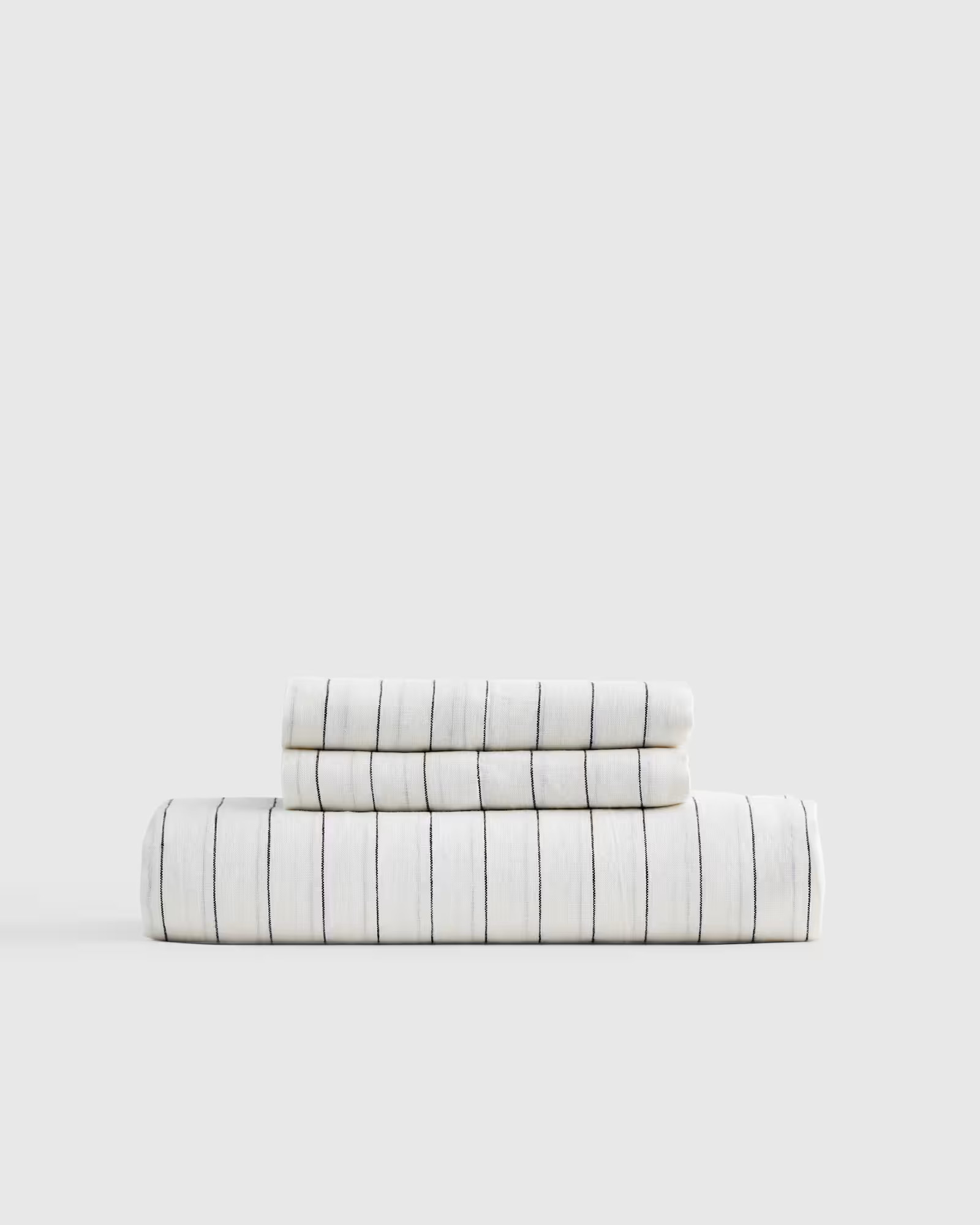 European Linen Fitted Sheet Set in Pencil Stripe | Quince