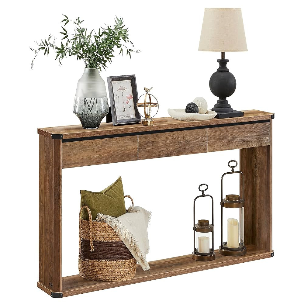 VASAGLE Console Table, 47.2 Inches Sofa Table, Narrow Entryway Table, Entry Table with 3 Drawers,... | Amazon (CA)