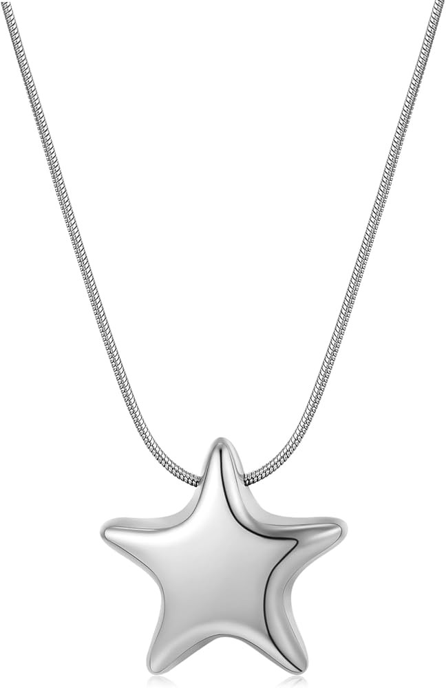 HANRESHE Star Choker Necklace for Women Stainless Steel Minimalist Gold Star Charm Pendant | Amazon (US)