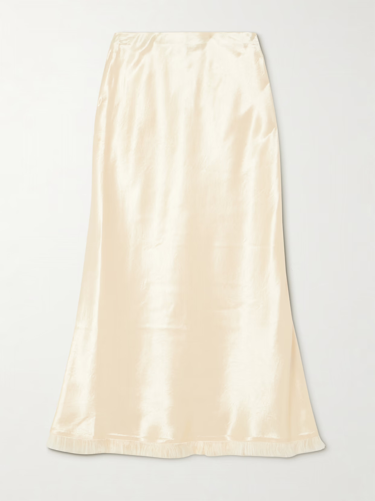 LOVESHACKFANCY - Castle Frayed Satin Midi Skirt - Yellow | NET-A-PORTER (UK & EU)