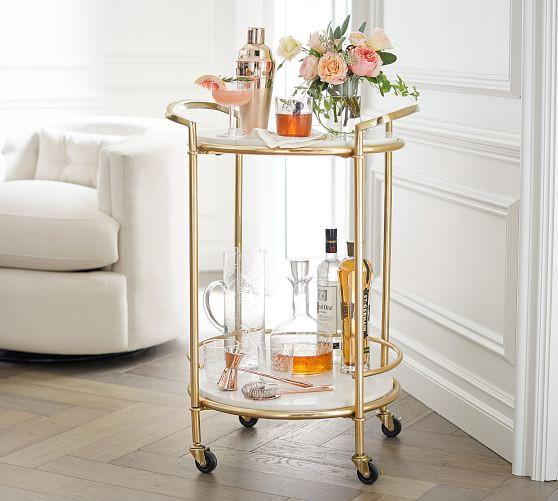 Monique Lhuillier Marble Bar Cart | Pottery Barn (US)