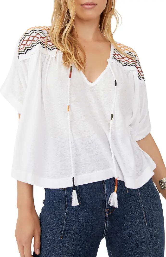 Free People Market Embroidered V-Neck Top | Nordstromrack | Nordstrom Rack