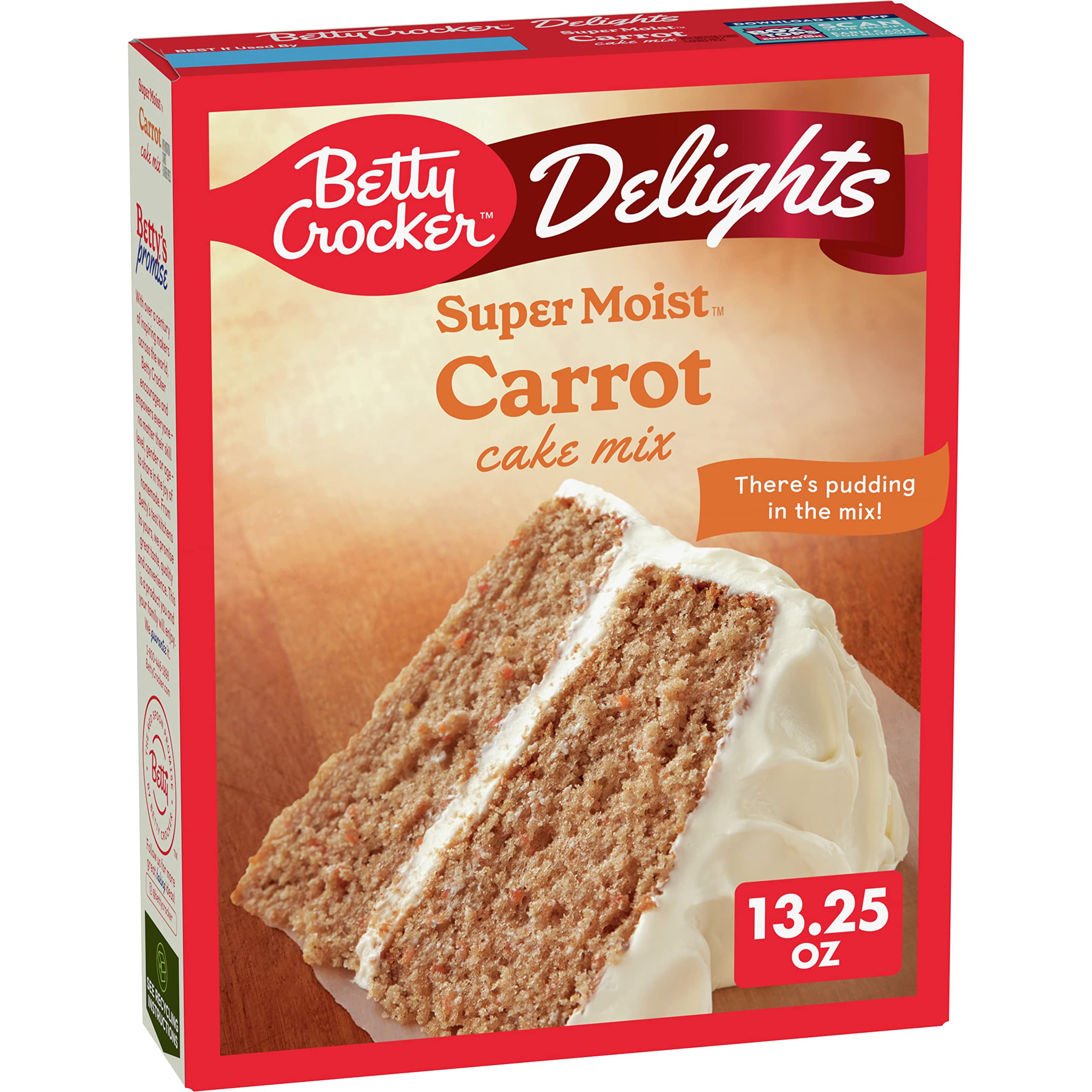 Betty Crocker Delights Super Moist Carrot Cake Mix, Easter Treats, 13.25 oz | Amazon (US)
