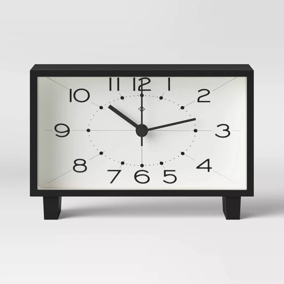 6" Rectangle Mantel Clock Black - Threshold™: Modern Analog Table Clock, 5 Year Warranty, No Al... | Target