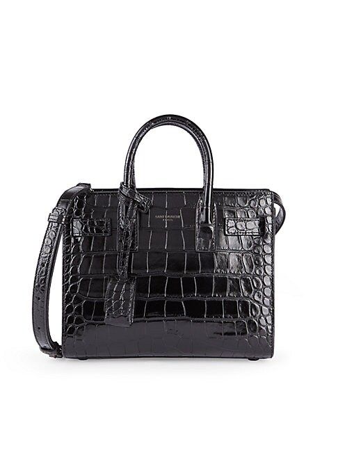 Saint Laurent Women's Small Sac De Jour Croc-Embossed Leather Satchel - Nero | Saks Fifth Avenue