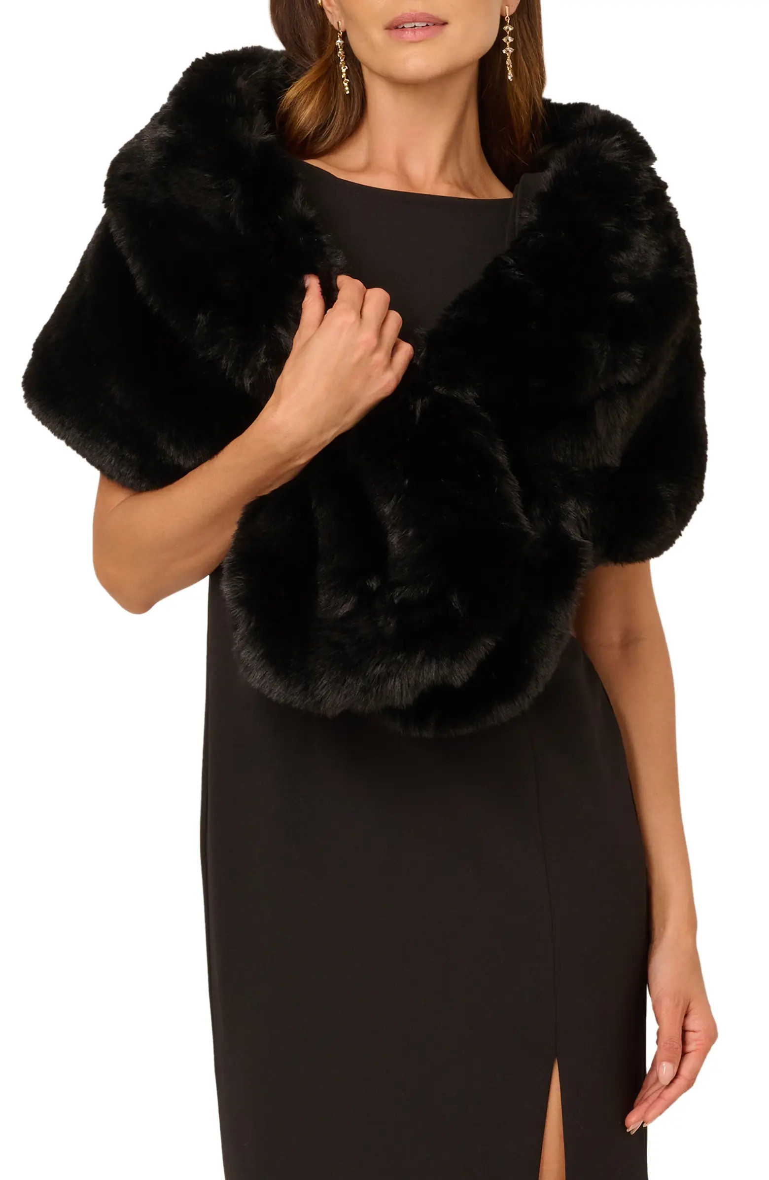 Crystal Faux Fur Wrap Capelet | Nordstrom