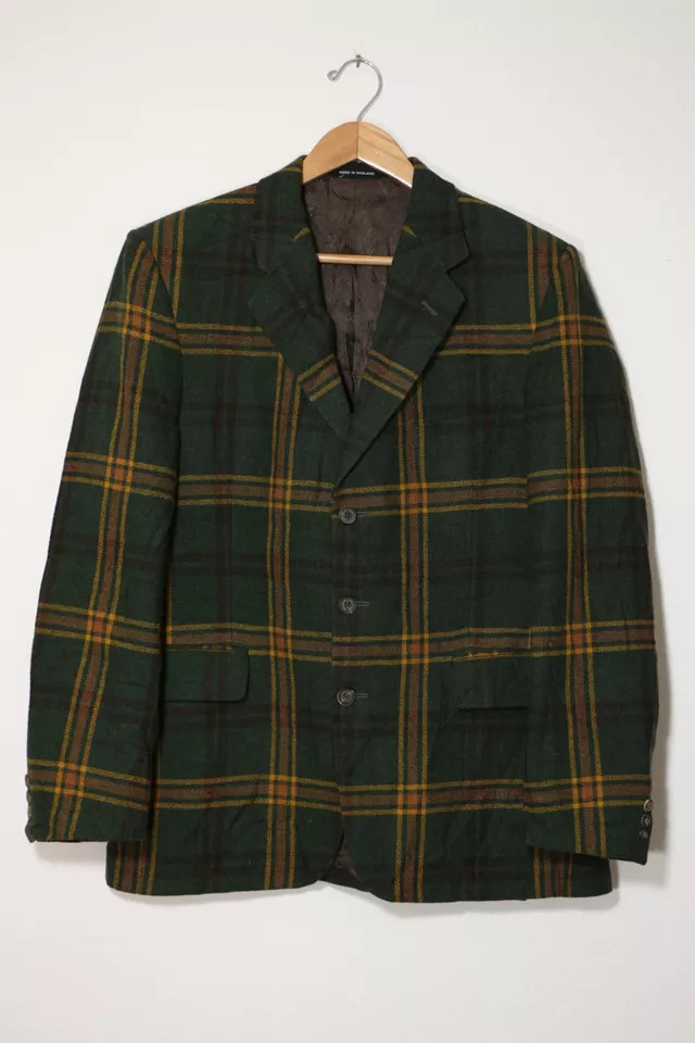 Vintage Wool Plaid Blazer Made in England | Urban Outfitters (US and RoW)