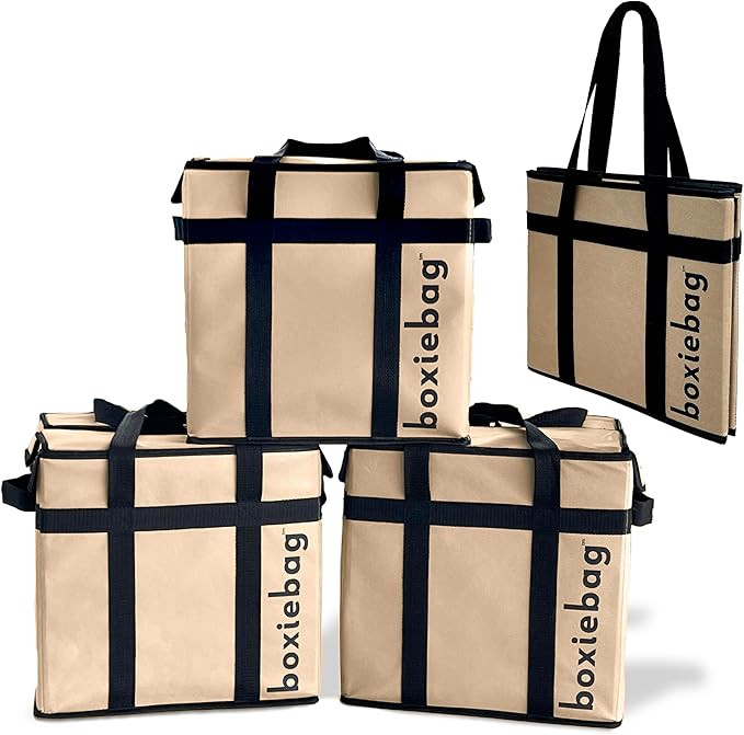 THE ORIGINAL (3-Pack) Collapsible Reusable Insulated Grocery Bag/Box - Stackable Heavy Duty Every... | Amazon (US)