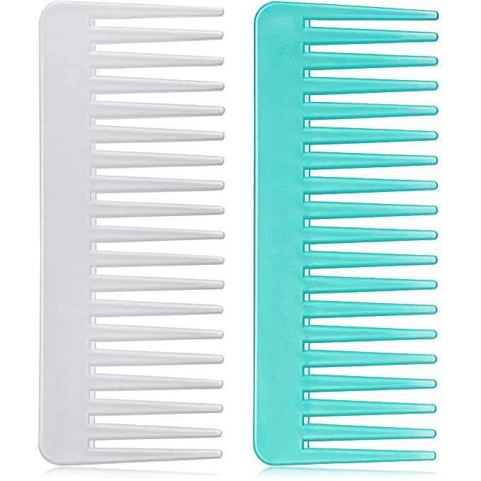 Large Hair Detangling Comb, Wide Tooth for Curly, Wet Dry Hair, No Handle Comb Styling Shampoo Co... | Amazon (US)