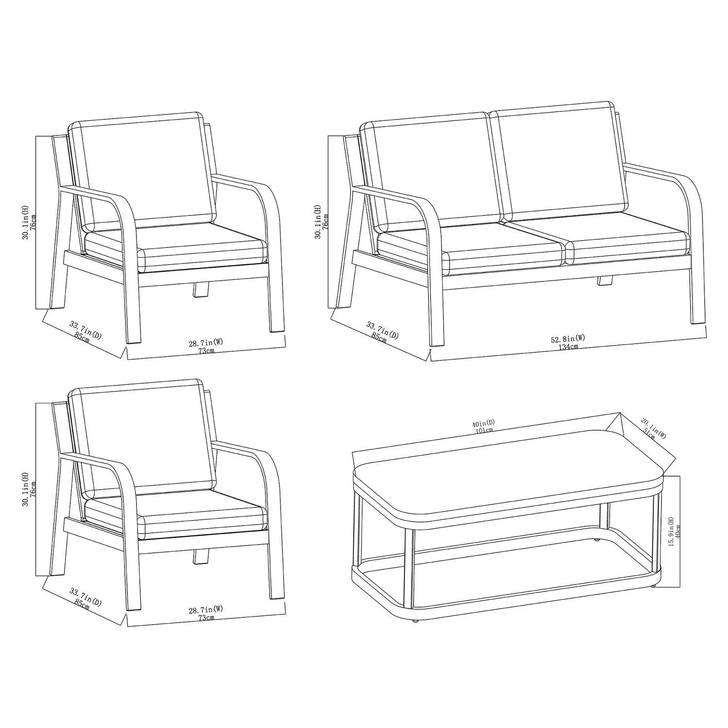 Better Homes & Gardens Prado 4-Piece Steel Patio Outdoor Conversation Set, Brown | Walmart (CA)