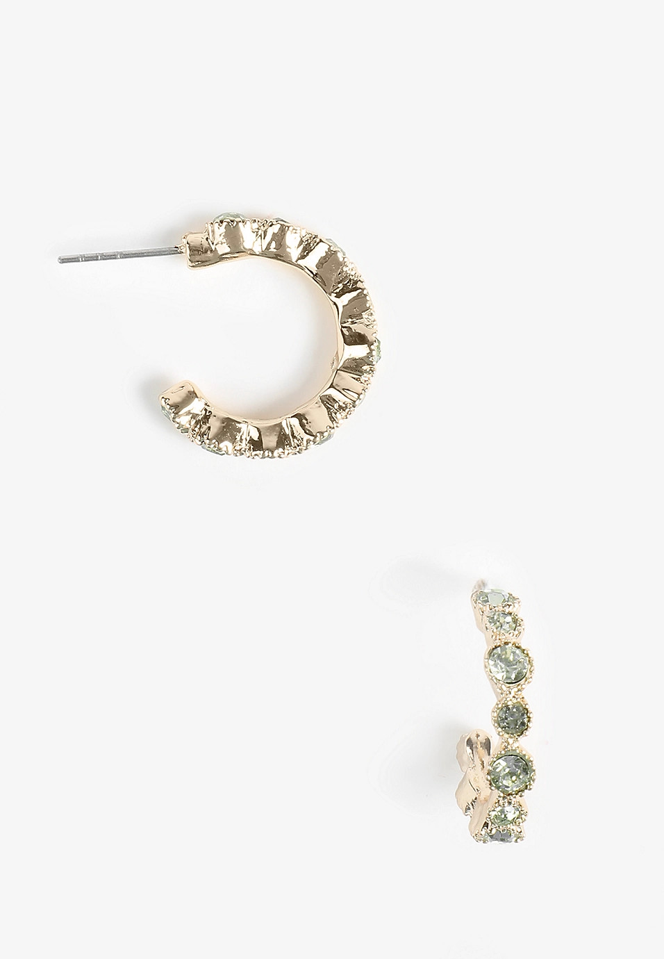 Faux Peridot Stone Hoop Earrings | Maurices
