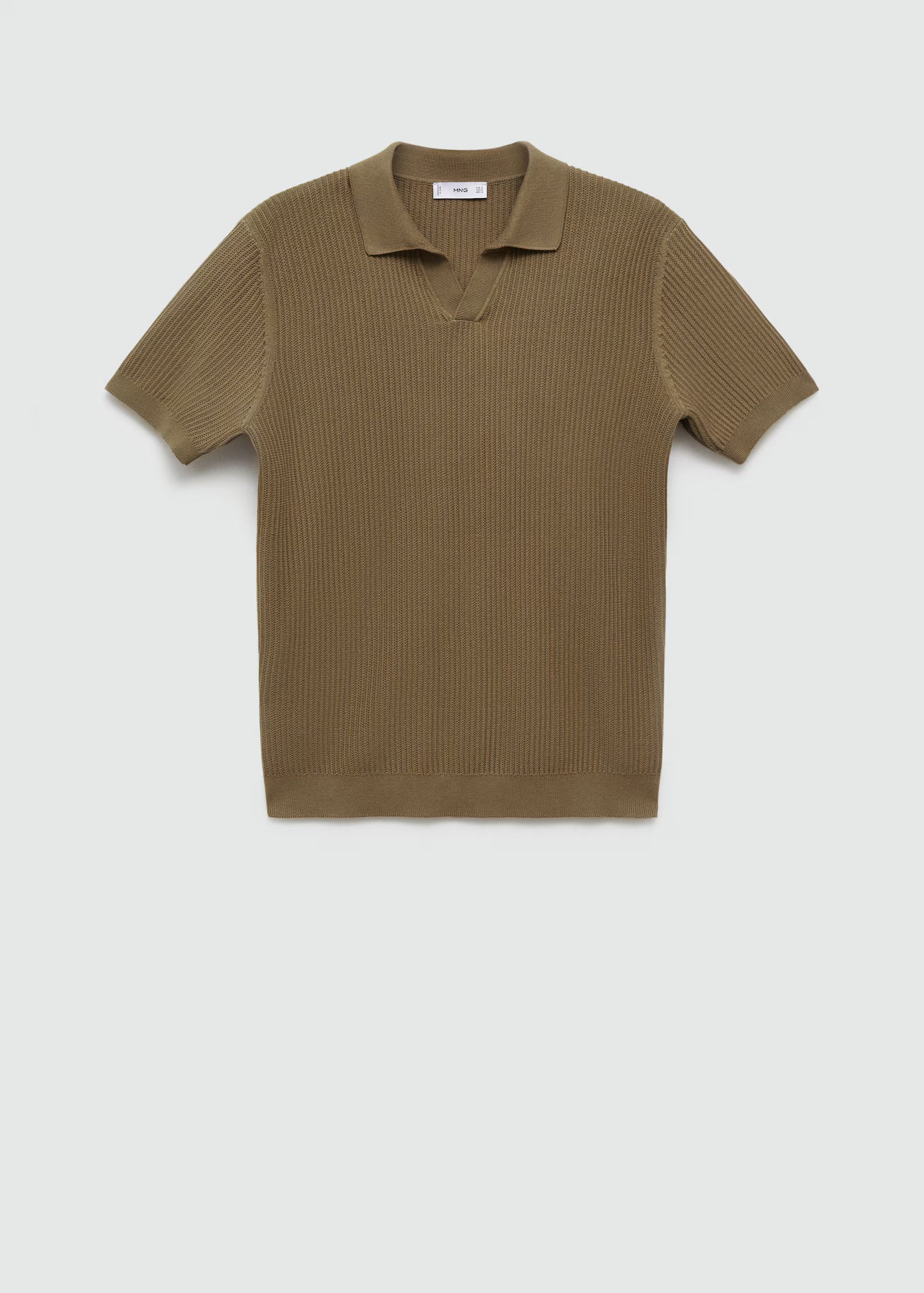 Ribbed cotton knitted polo shirt | MANGO (US)