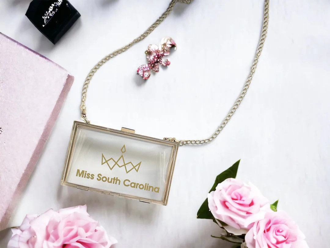 Personalized Pageant Title Holder Acrylic Stadium Bag | Purse | Pageant Keepsake, Pageant Gift, Q... | Etsy (US)