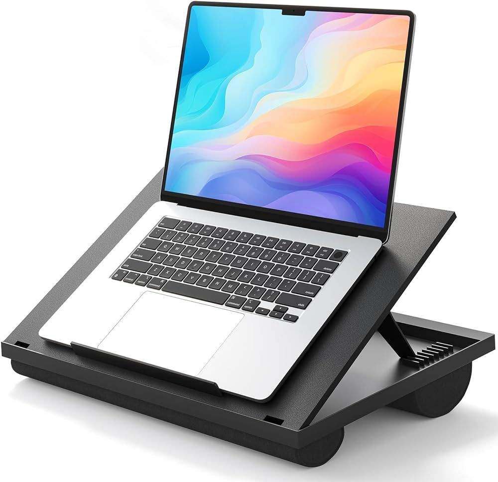 Adjustable Laptop Stand with 8 Angles - Dual Cushion Desk for Sofa, Bed, Car or Work Table by HUA... | Amazon (US)