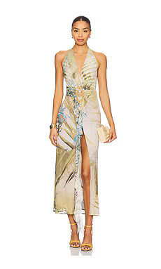 Jaded London Cindy Plunge Maxi Dress in Green from Revolve.com | Revolve Clothing (Global)