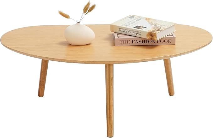Small Oval Coffee Table Mid Century Modern for Living Room, Center Table,Solid Wood Coffee Table,... | Amazon (US)