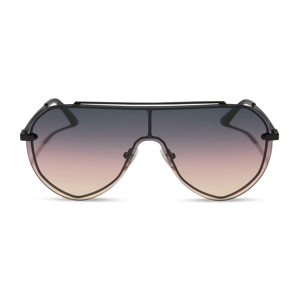 IMANI - BRUSHED BLACK + TWILIGHT GRADIENT SUNGLASSES | DIFF Eyewear