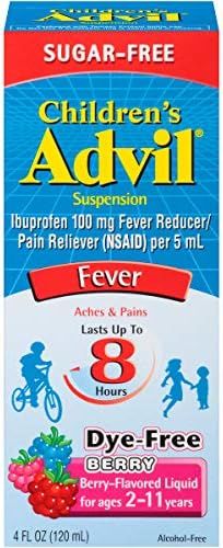 Advil Children's Suspension Sugar Free, Dye Free, Berry 4 oz (Pack of 2) | Amazon (US)